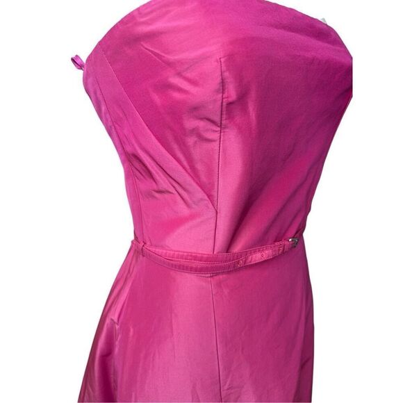 NWT ASPESI Italy Fuchsia strapless silk midi dress size EU40-US 4 - Picture 7 of 13